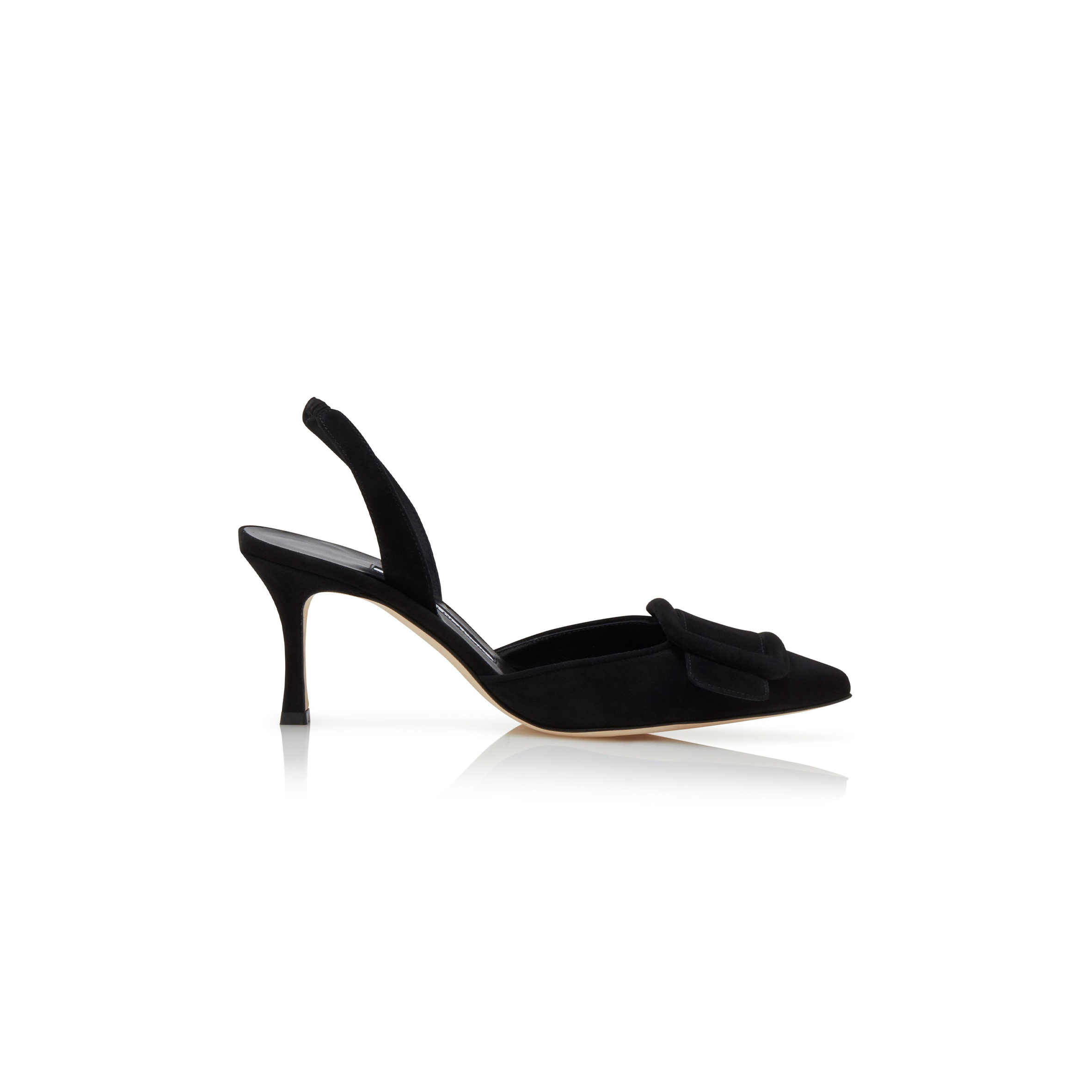 manolo blahnik maY*Li black suede slingback pumps 219-0182-0012